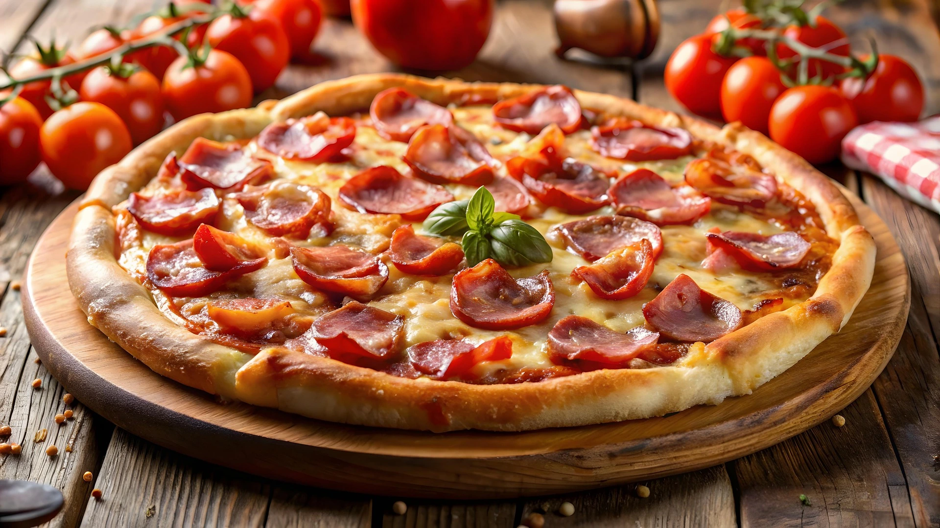 Stone-baked pizza coming out of the oven at Tollbar Grill & Pizza